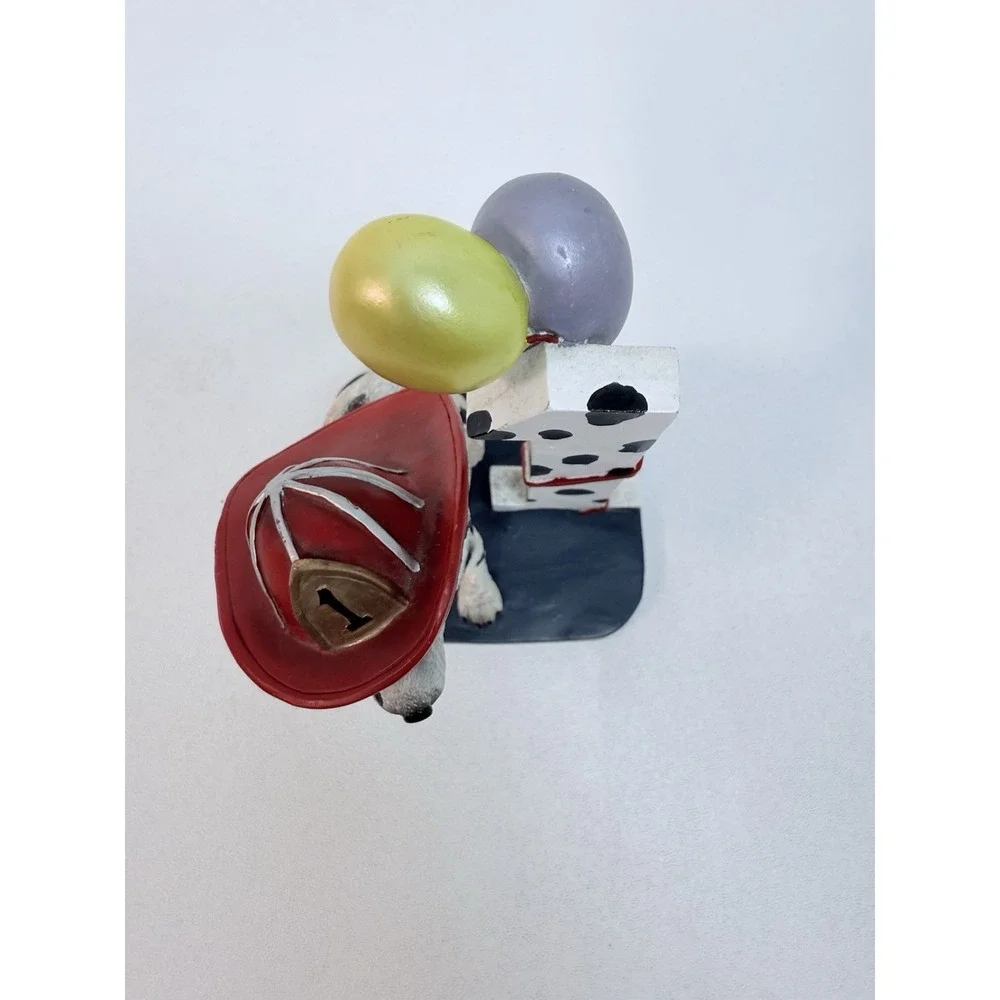 Red Hats of Courage Year 1 Birthday Firefighter Dog Dalmatian Cake Topper